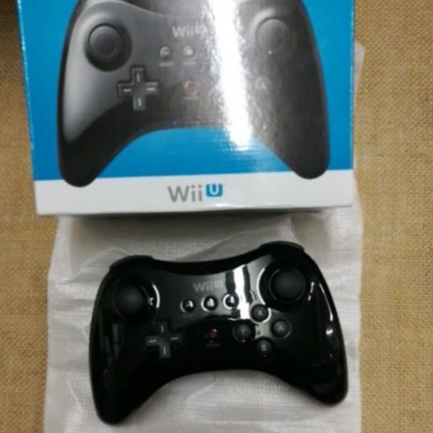 Wii U原廠公司貨盒裝 專業版 PRO WiiU 無線手把 無線傳統手把 無線控制器 黑色(送USB充電線)中古良品
