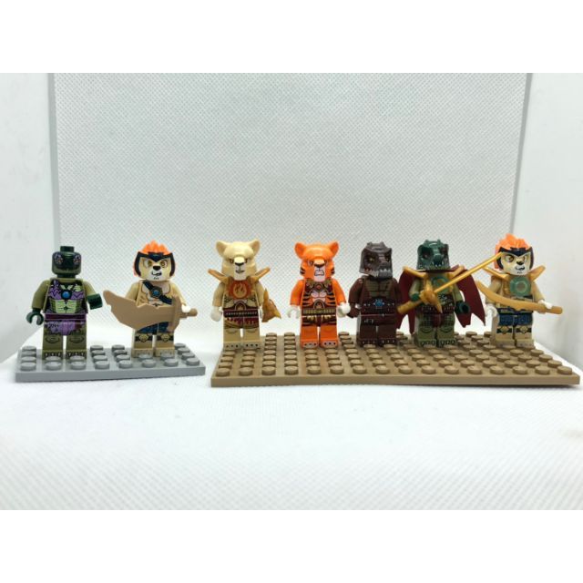 LEGO 樂高 二手 7隻一組 人物 獅子 鱷魚
