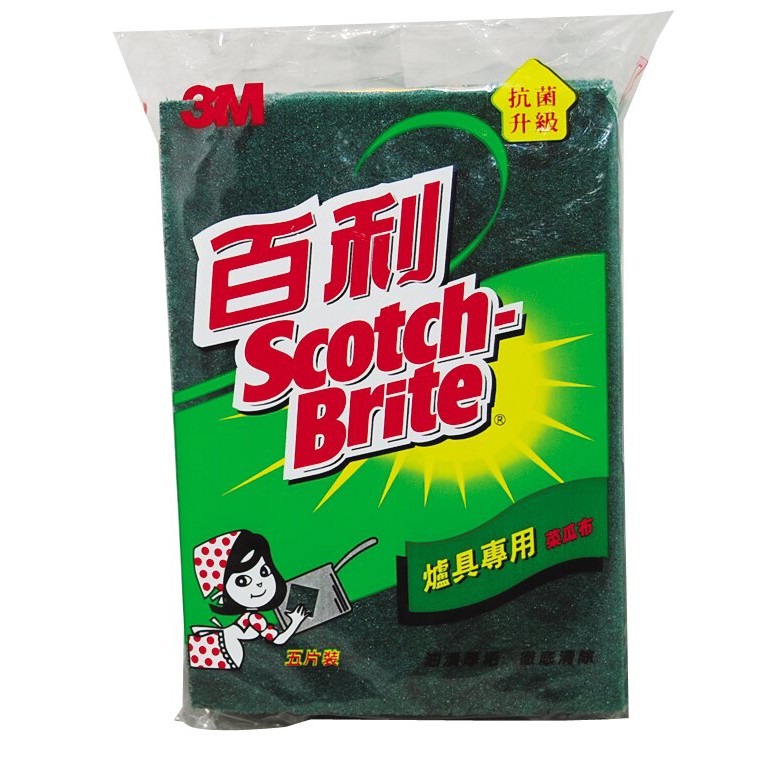 3M 百利 爐具/鍋具專用 菜瓜布-小綠(96R-5M)5片裝【康鄰超市】