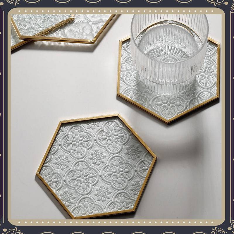 杯墊復古浮雕玻璃杯墊老式杯墊創意杯墊桌面隔熱墊拍照道具 蝦皮購物