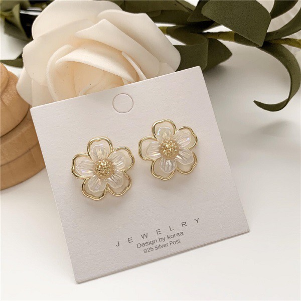 【NiNi Me】韓系耳環 氣質甜美花朵925銀針耳環 耳環 N0585