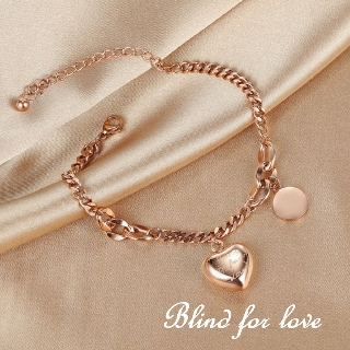 【格魯特】Blind for love愛心手鍊/玫瑰金鈦鋼手鍊/GWC 72