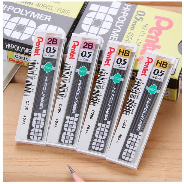 黑麻吉 Pentel飛龍百點自動鉛筆芯 筆芯0 5mm C5 規格hb B 2b 3b 4b 蝦皮購物