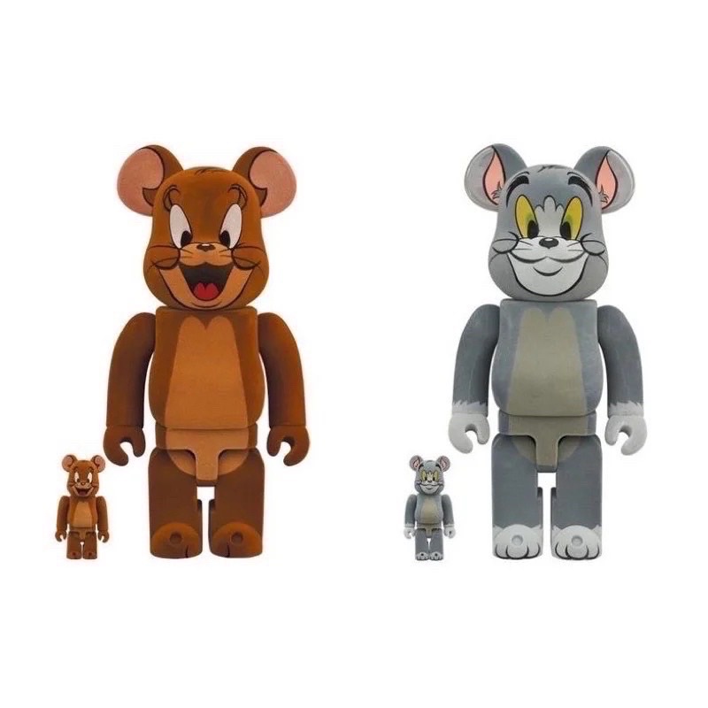 【萬世玩具】BE@RBRICK 湯姆貓與傑利鼠 400%100% Tom &amp; Jerry 植絨版 不拆賣