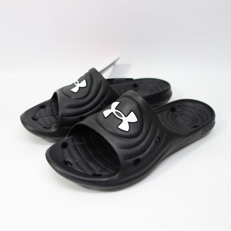 [麥修斯]UA Locker IV 拖鞋 防水拖鞋 游泳 玩水 防水 大尺碼 黑色 男款 3023758-001