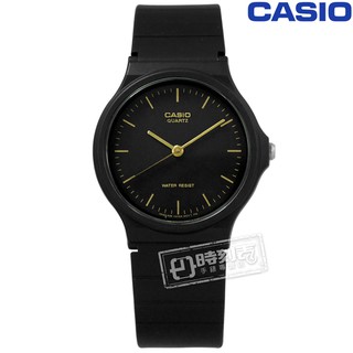 CASIO / MQ-24-1E / 卡西歐 簡潔復刻 日本機芯 橡膠手錶 黑金色 33mm