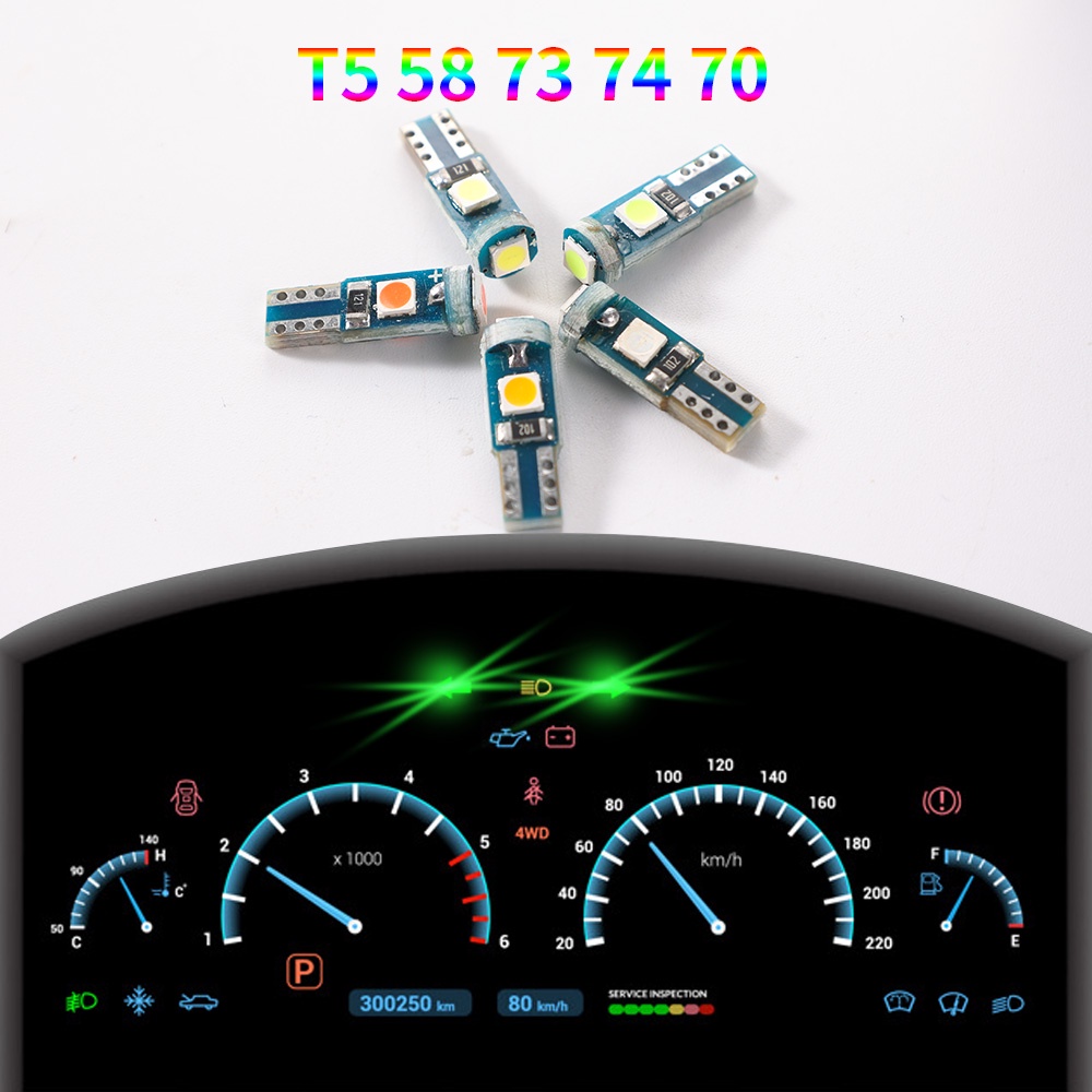 [1PC] T5 LED 超亮汽車儀表板燈 / 3SMD 3030 LED 汽車內飾燈自動側燈 / 汽車空調燈齒輪桿燈中