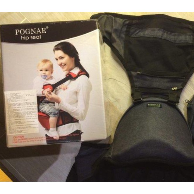 韓國製造正版POGNAE Toddler Hipseat 坐墊型單肩揹巾+腰凳 二手