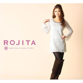 日本品牌ROJITA蕾絲寶石綴飾精緻質感小香風設計洋裝