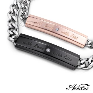 AchiCat．情侶手鍊．白鋼．帶著幸福．單個價格．情人節禮物．H3023
