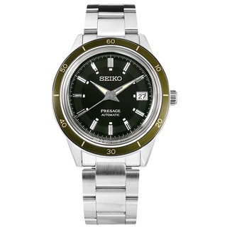 SEIKO 精工 / PRESAGE 復刻 機械錶 自動上鍊 不鏽鋼手錶 墨綠色 / 4R35-05A0G / 41mm