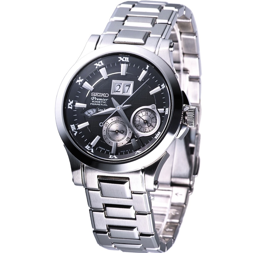 [崴勝3C] 二手 精工錶 SEIKO Premier 7D48-00A0 人動電能自動追時萬年曆鋼帶手錶