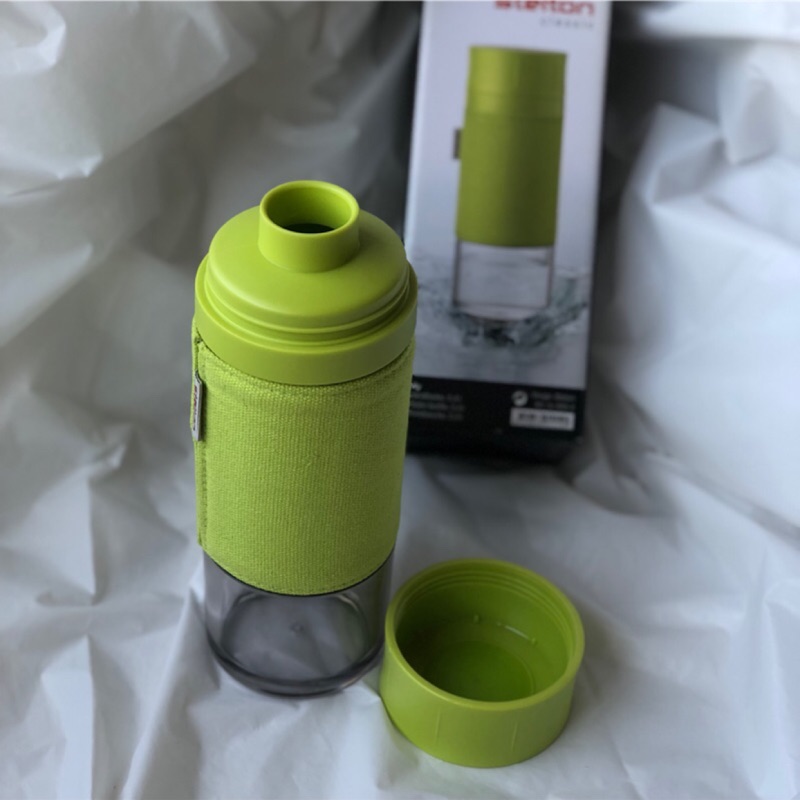 丹麥品牌 stelton 水壺 玻璃水壺 螢光綠水壺套 隨行杯