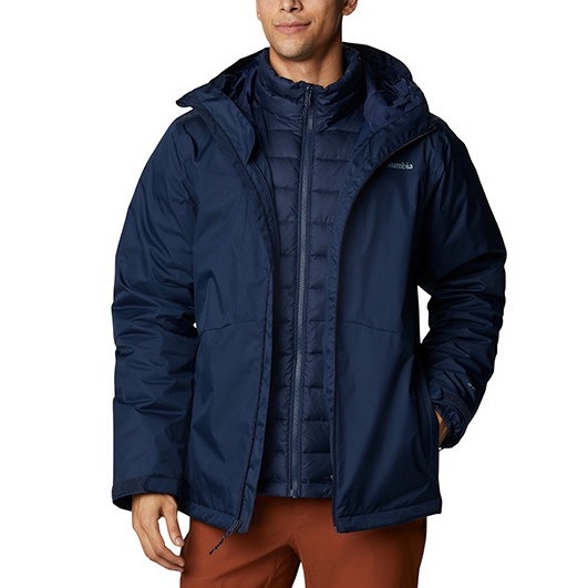 【Columbia】UWE59790 男款 OT防水保暖兩件式外套 深藍 三合一外套