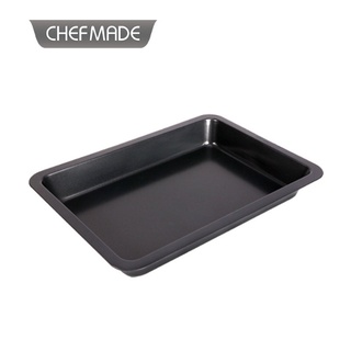 Chefmade學廚WK707M(深款) 9706(淺款) 黑色13吋不沾碳鋼烤盤 長方形烤盤 海綿蛋糕烤盤 蛋糕捲模具