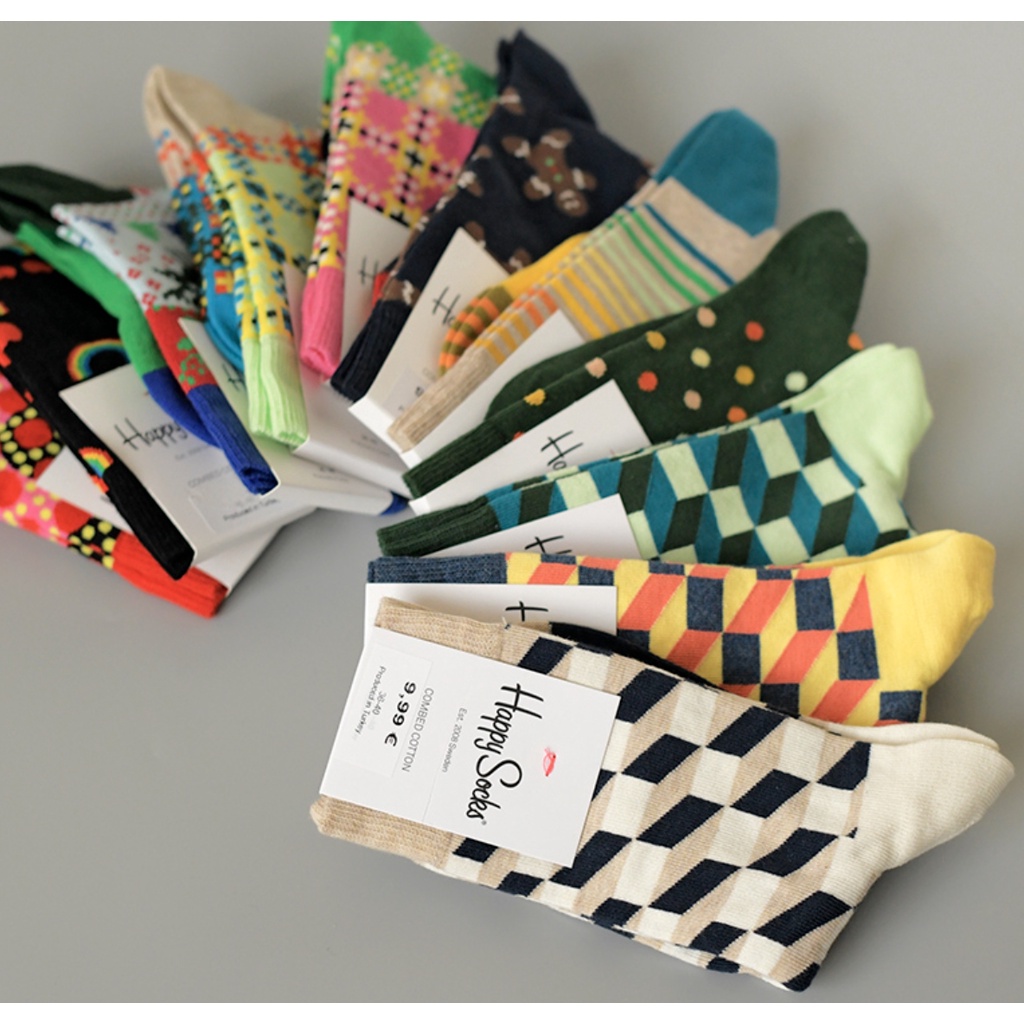 ［艾莎飾品］Happy socks 瑞典襪／超爆款／繽粉／現貨／女襪