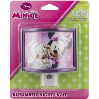 🔥現貨🔥Disney 迪士尼 米妮自動 LED 兒童夜燈,環繞式燈罩,燈光感應,自動開/關,插入式,柔和粉紅色