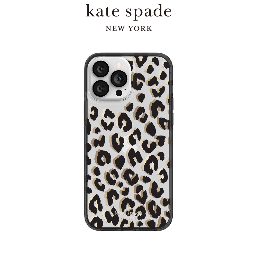福利品出清5折【kate spade】 iPhone 14/Pro/Plus/Pro Max 精品手機殼 性感豹紋
