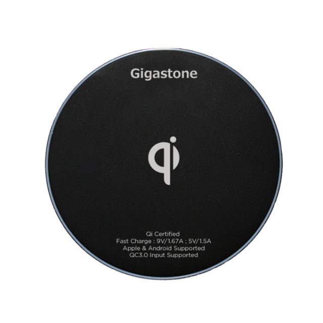 Gigastone 無線快充充電盤 黑色(二手) 附線+充電頭