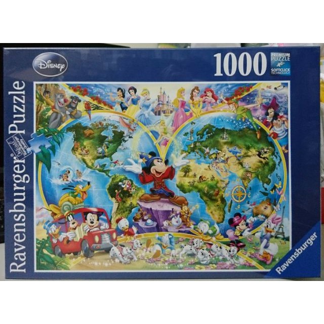 &lt;專屬拼圖屋&gt; 現貨 德國 Ravensburger 迪士尼 世界地圖 1000片 拼圖
