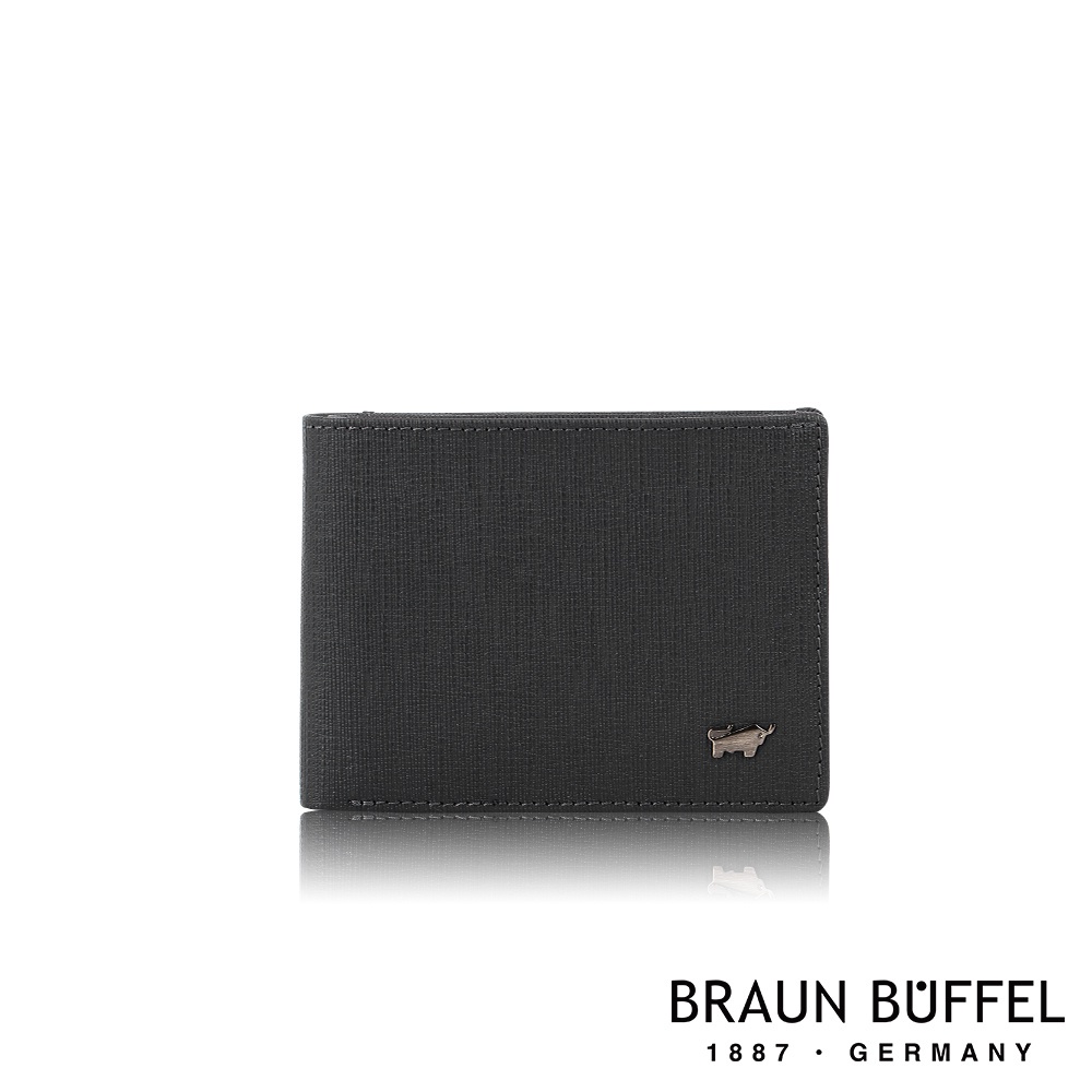 【BRAUN BUFFEL 德國小金牛】台灣總代理 戰神 6卡皮夾-黑色/BF378-312-BK