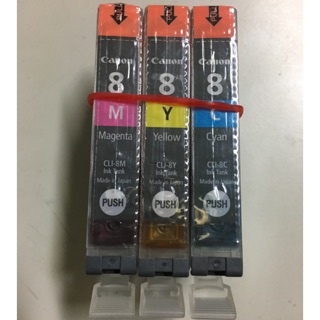 CANON CLI-8 CMY 原廠 墨水匣 彩色 含晶片 未含晶片