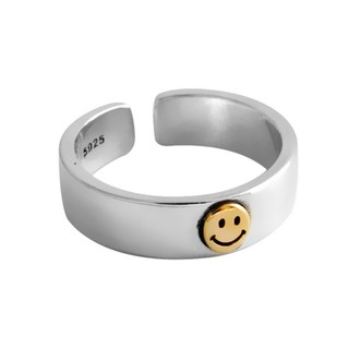 【K-2】微笑小精靈 SMILE 表情 符號 和平 韓系 穿搭 配件 飾品 戒指 搭配 男女不拘【KP305】