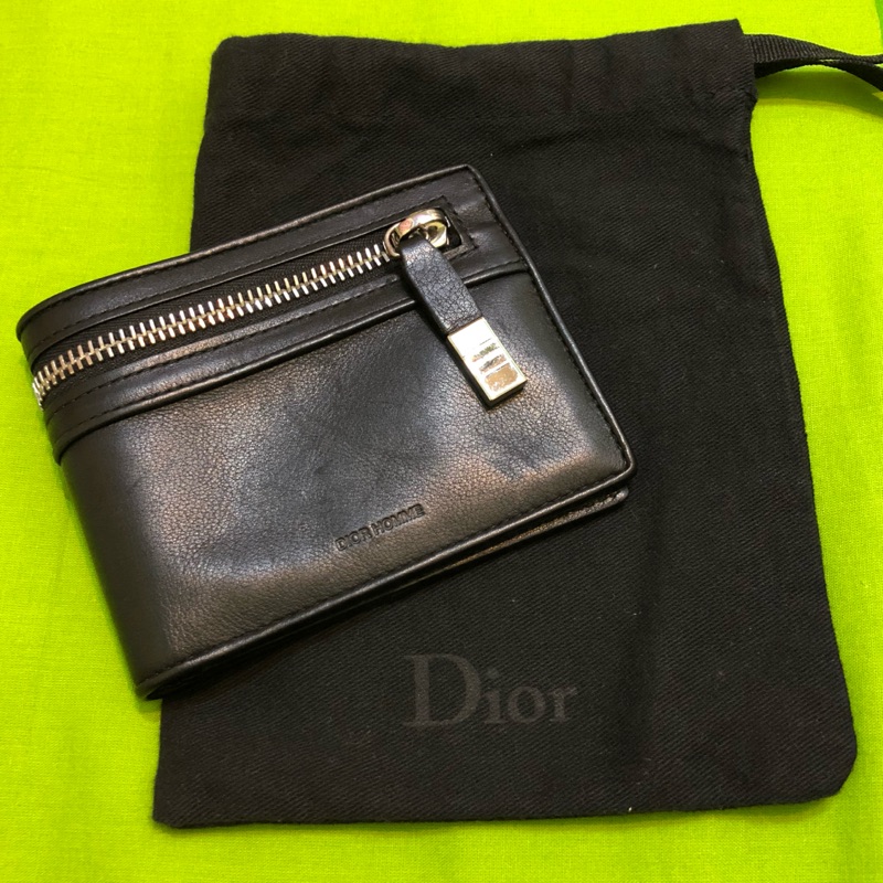 DIOR HOMME 短夾。拉鍊。二手正品。