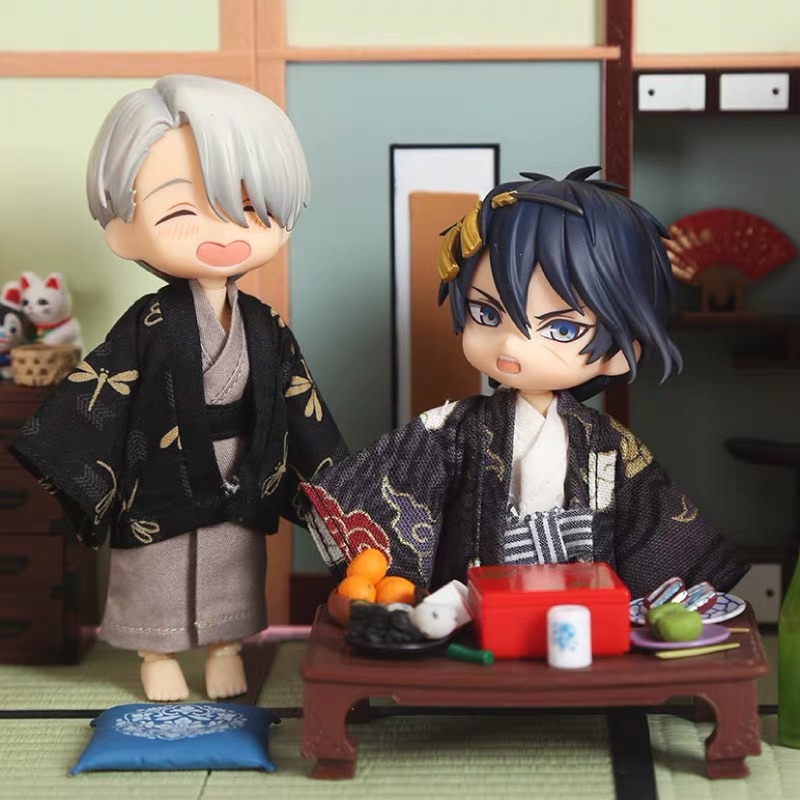 現貨 Ob11娃娃男款和服浴衣浴袍羽織gsc黏土頭 12分bjd Piccodo可穿娃衣 蝦皮購物