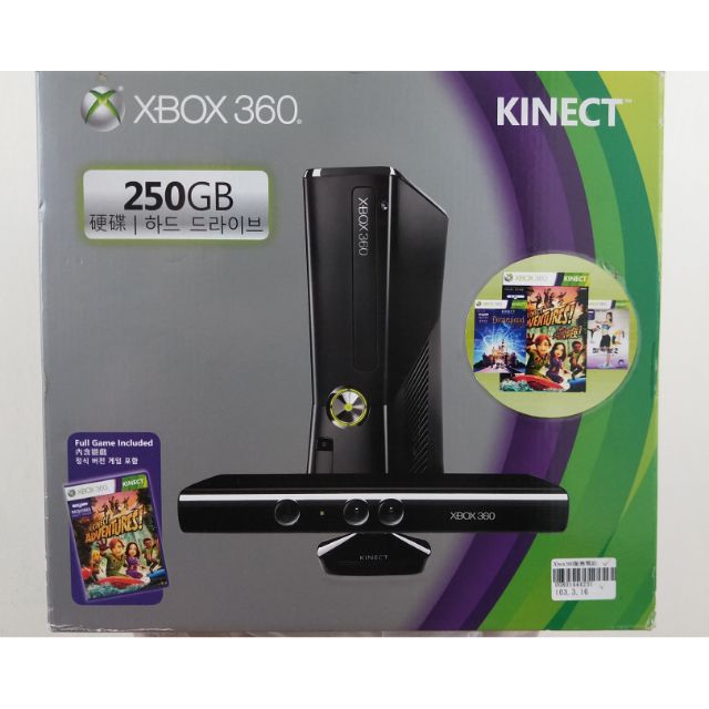 XBOX360 遊戲機 主機 250G+KINECT+2隻無線手把+4款遊戲