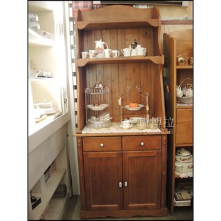 高雄．黛博拉家飾精品． 鄉村歐式實木家具柚木色收納櫃備餐櫃電器櫃餐廳廚房櫥櫃二抽雙門置物櫃上下櫃客製化傢俱訂做訂製
