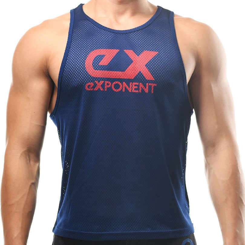eXPONENT 探索顏色 素色3號挖背運動背心 (深藍色) 125D0220