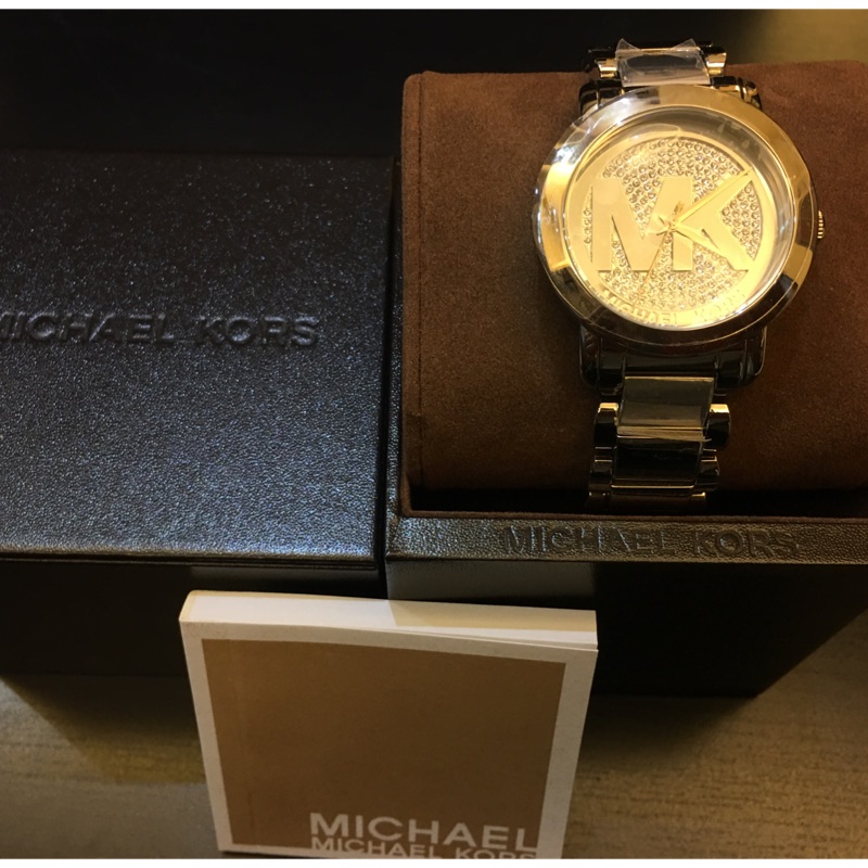 全新美國帶回Michael Kors~MK閃亮鑽面手錶(銀色)