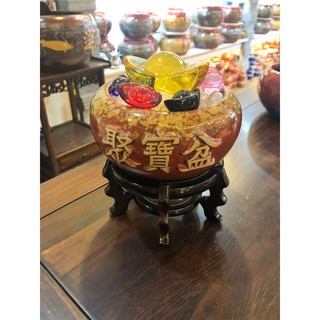 聚寶盆 MIT 鶯歌100%MIT /含水晶/元寶/木座