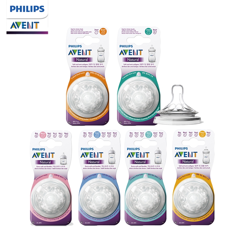 新安怡 PHILIPS AVENT 親乳感防脹氣奶嘴2入裝(0M+/1M+/3M+/6M+) 米菲寶貝