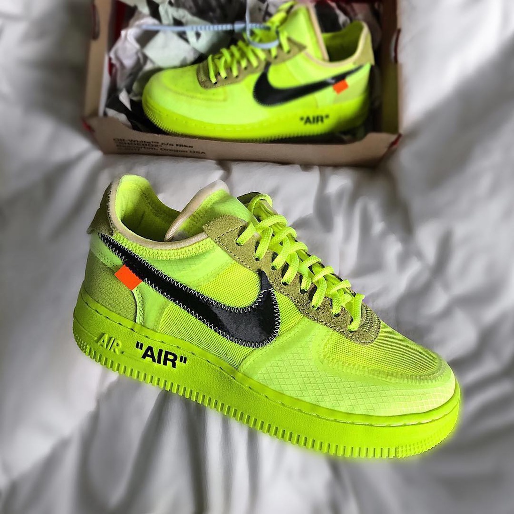 阿飛 現貨 NIKE X OFF-WHITE AIR FORCE 1 LOW AO4606-700 聯名 螢光綠 男鞋