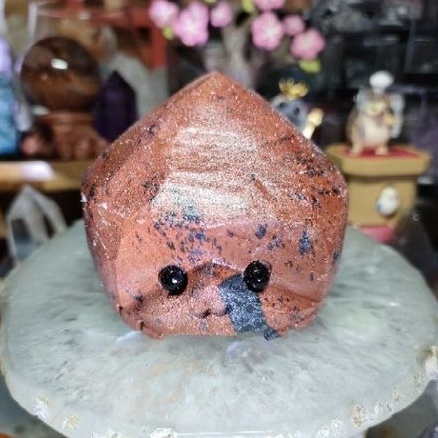 水晶礦石刺蝟/小房子造型紅碧玉刺刺