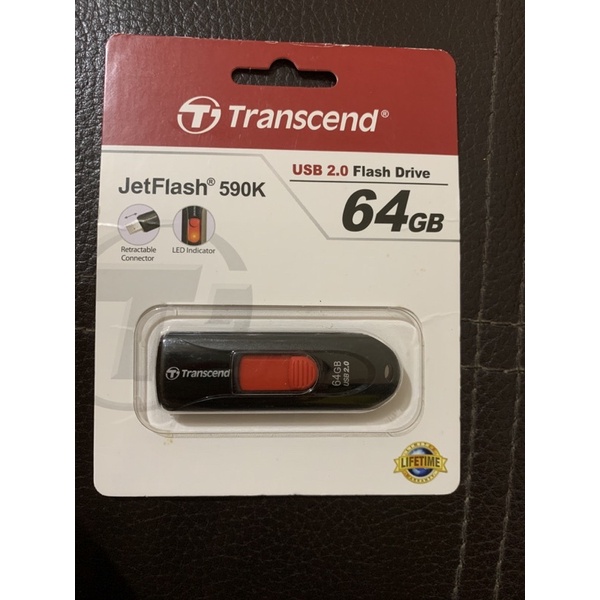 Transcend 創見 Jetflash 590k 64GB USB 2.0 隨身碟 TS64GJF590K