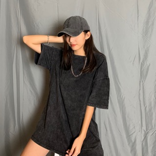 MAX BLACK 男女款水洗炭黑oversize男友踢 B06