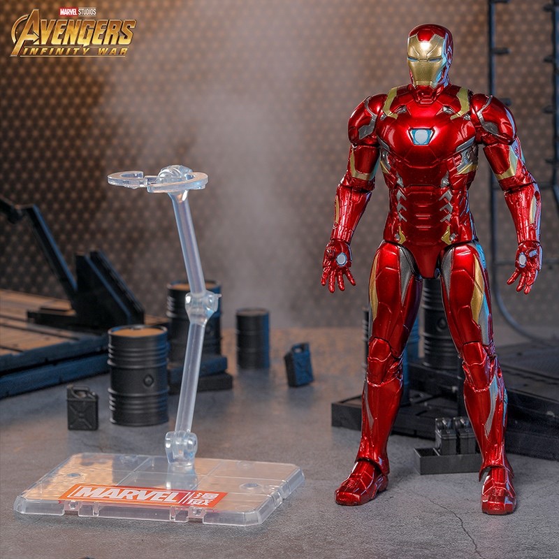 ❤️台灣現貨 中動鋼鐵人 鋼鐵人 MK46 全身關節可動7吋17公分模型公仔 漫威授權 復仇者聯盟 支架版 東尼史塔克