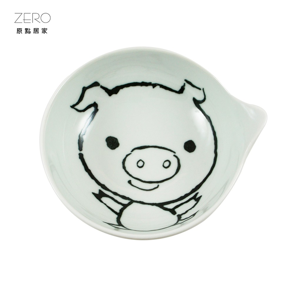 ZERO原點居家 水滴豬-陶瓷碗 卡通彩繪陶瓷餐碗 家用飯碗 湯碗 2尺寸任選