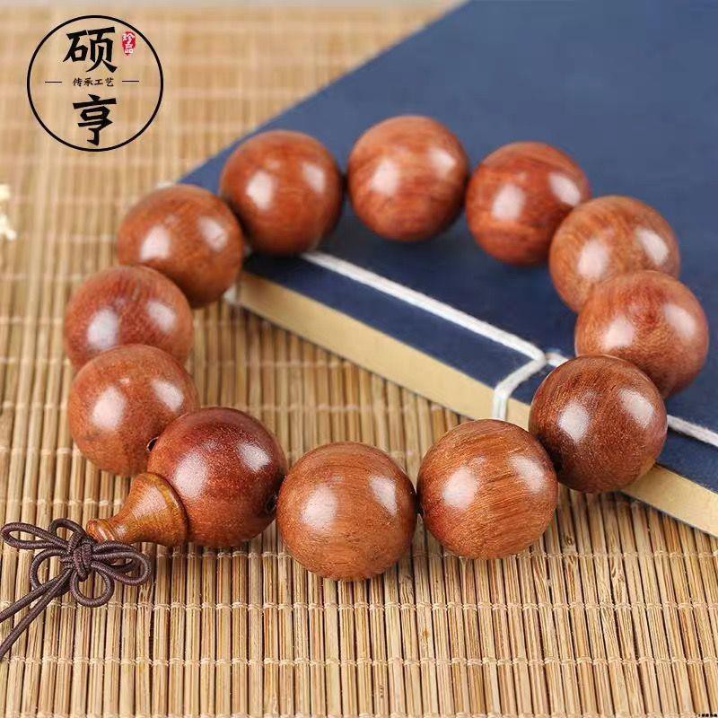 緬甸黃花梨木手串佛珠男女士紅木文玩手鏈海南黃花梨情侶飾品手串 蝦皮購物