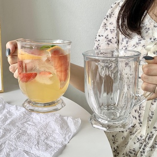 大容量把手杯大口杯 ins韓國風大容量玻璃杯果汁奶茶牛奶杯 大容量馬克杯 大杯子 玻璃杯 500ml 馬克杯大容量果汁杯