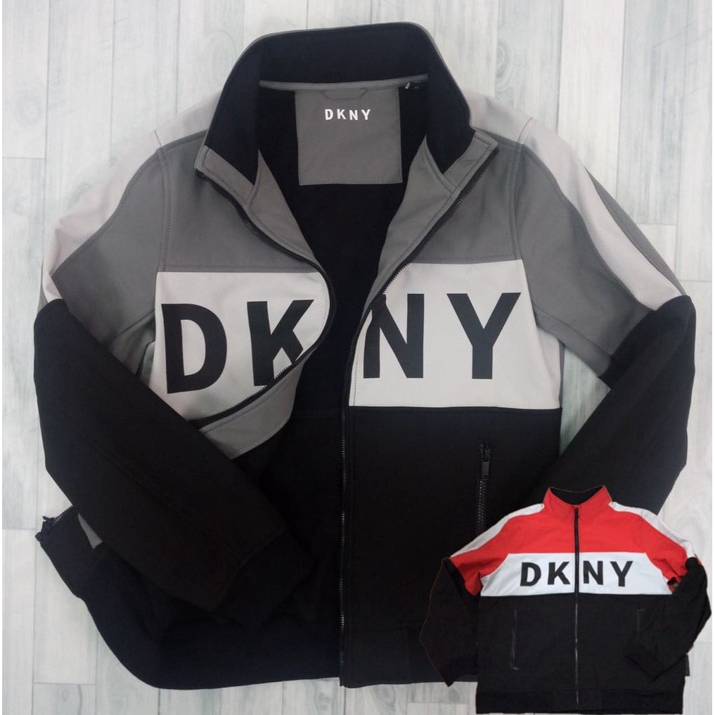 DKNY 男款 立領 刷毛 縮口  長袖外套 夾克 拼接DKNY外套