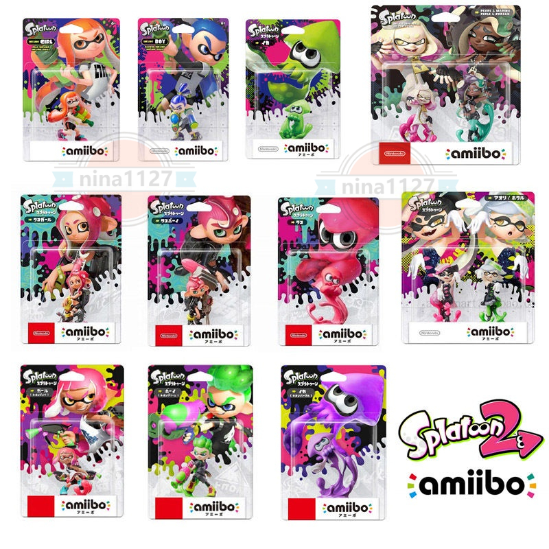 正版任天堂 漆彈大作戰 amiibo公仔 手辦splatoon 3斯普拉遁噴射戰士花枝潮色烏賊娘 amiibo