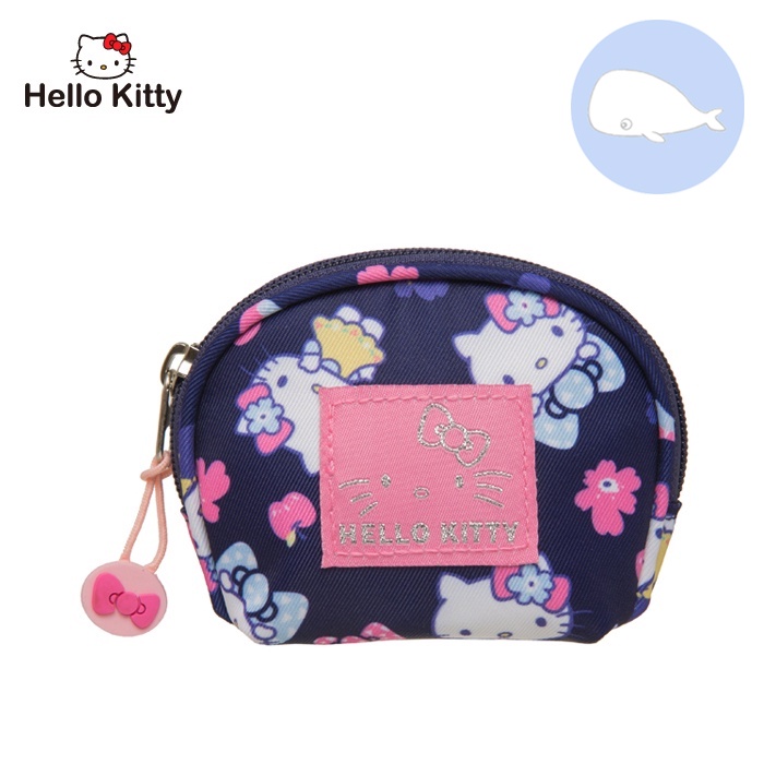 【小鯨魚包包館】Hello Kitty 花漾樂園-貝殼零錢包-深紫 KT01W03PL 零錢包