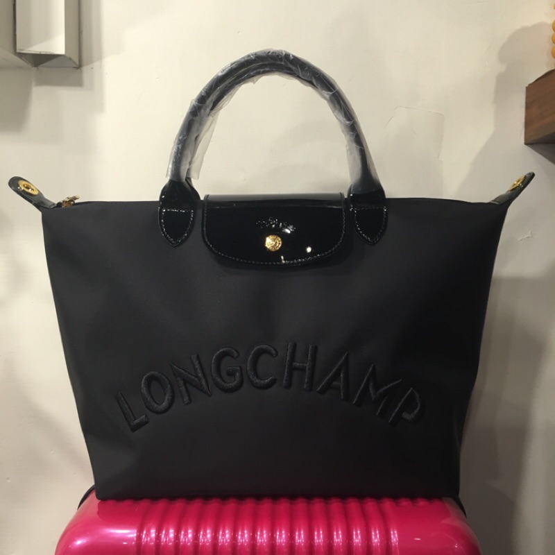 Longchamp 法國限定 NEO 刺繡款 現貨 黑 紅