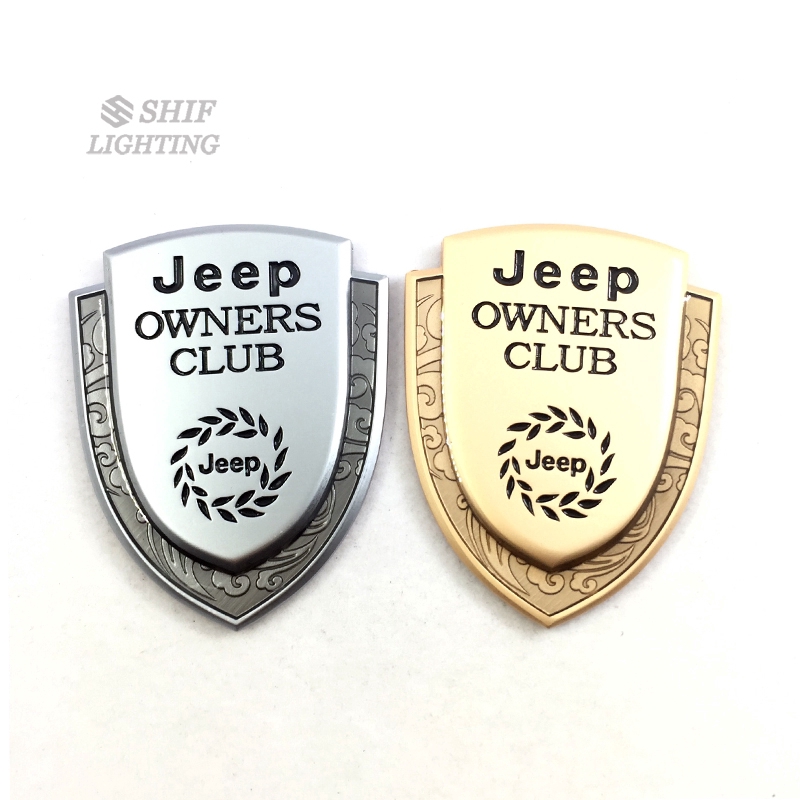 JEEP 1 x 金屬新吉普車主俱樂部標誌汽車汽車裝飾側後標誌徽章貼紙貼花適用於吉普車