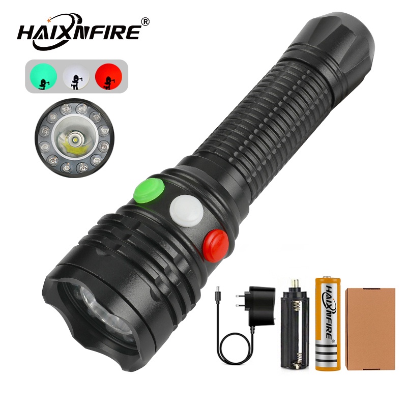 HaixnFire RX1 Q5 LED鐵路信號燈 手電筒 紅白綠戶外應急閃光燈