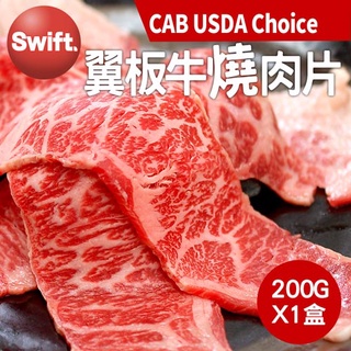 【築地一番鮮】美國安格斯黑牛CAB USDA Choice翼板牛燒肉片1盒(200g)